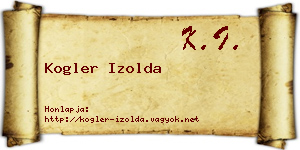 Kogler Izolda névjegykártya